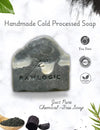 Handmade Detox Soap with Tea Tree and Charcoal in Natural Setup