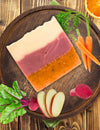Beautifully arranged ABC Layered Soap with natural colors & luxurious ingredients, perfect for skincare