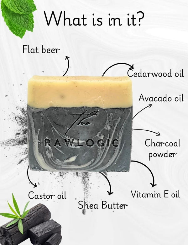 Ingredient breakdown – Flat beer, activated charcoal, and essential oils