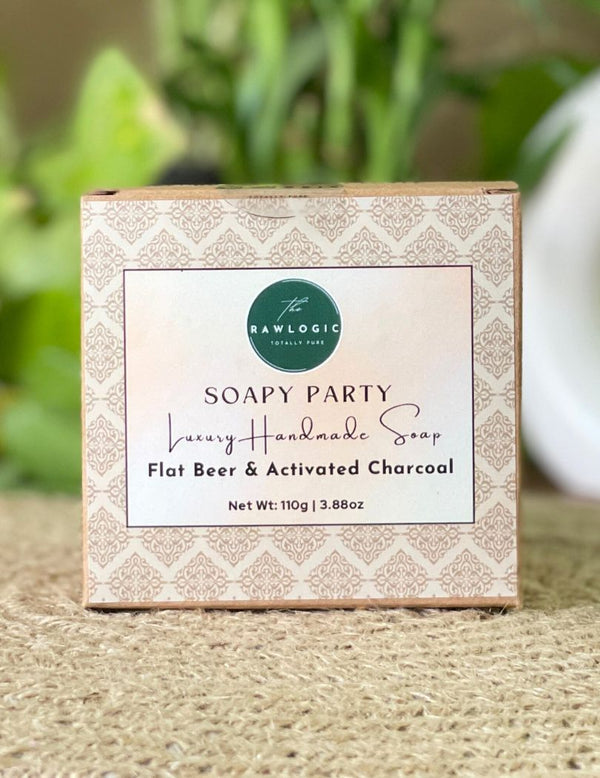 The RawLogic Beer & Charcoal Detox Bar – Natural Handmade Soap for Deep Cleansing, Oil Control & Men’s Grooming