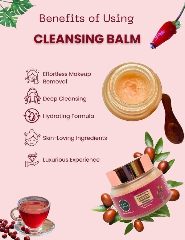 The RawLogic Cleansing Balm Benefits – Deeply cleanses, moisturizes, removes makeup, and balances skin’s natural oils for a glowing complexion