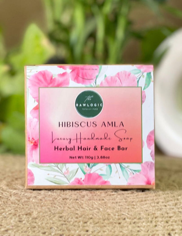 Hibiscus Amla soap bar – natural handmade skincare.
