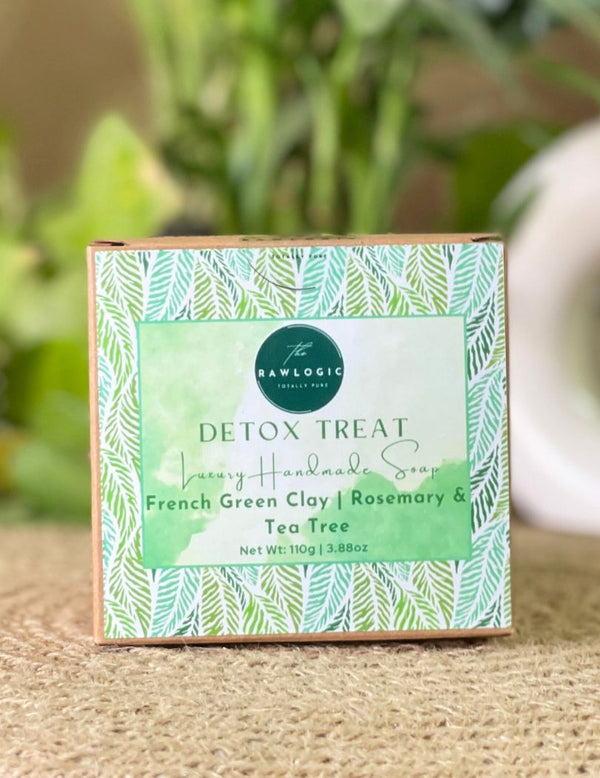 French Green Clay Detox Bar for Acne, Oil Control & Clear Skin (110 Gms)