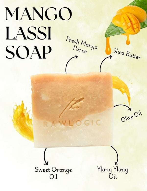 Hero ingredients – Real mango puree, sweet orange, and ylang ylang used in the Mango Lassi Soap
