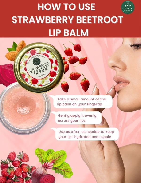 How to use Strawberry Beetroot Lip Balm – apply evenly for smooth, hydrated lips