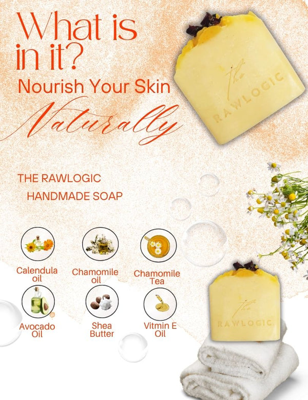 Top Ingredients – Calendula-Infused Olive Oil, Chamomile Tea, Shea Butter