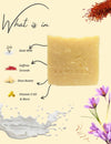 Top ingredients – Frozen milk, saffron strands, vanilla EO, and skin-loving plant oils