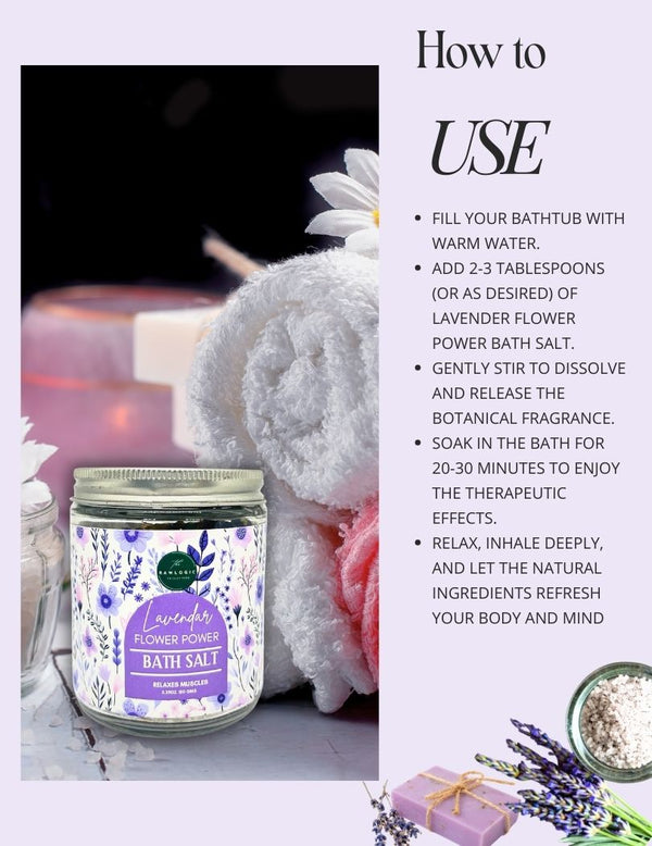 Step-by-step guide on how to use RawLogic Lavender Bath Salt for a relaxing bath experience