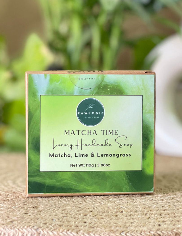The RawLogic Matcha Tea & Lemongrass Bar – Handmade Cold Process Soap for Detoxifying & Refreshing Skin