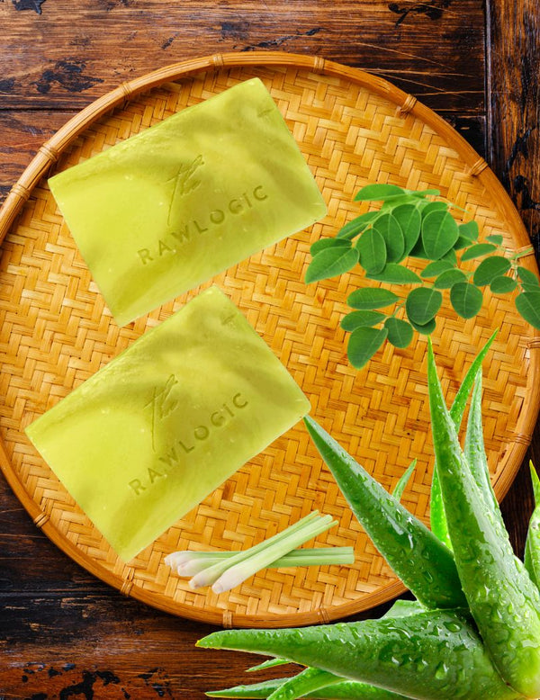 Beautifully arranged Moringa Aloe Soap with a natural and eco-friendly aesthetic, perfect for skincare lovers