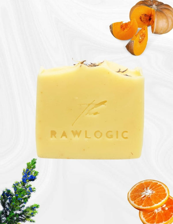 The RawLogic Pumpkin Puree Vitamin Boost Soap – Handmade Anti-Aging Soap Bar