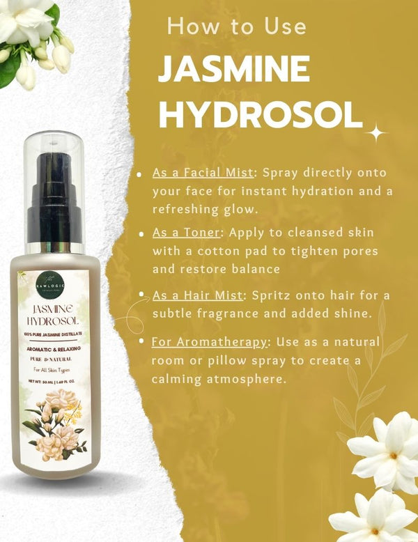 How to Use Rawlogic Jasmine Hydrosol for Glowing Skin & Healthy Hair