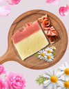 Aesthetic display of rose clay handmade soap for dry skin