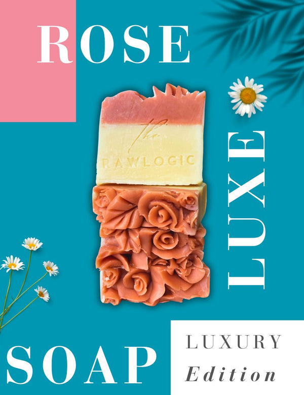 stack placement of Rose Luxe Soap for dull, dry skin