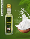 The RawLogic 100% Pure Organic Cold-Pressed Coconut Oil Front Bottle View