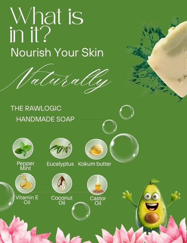 Ingredient highlight – Avocado puree, spirulina, Peppermint, Spearmint, and nourishing oils