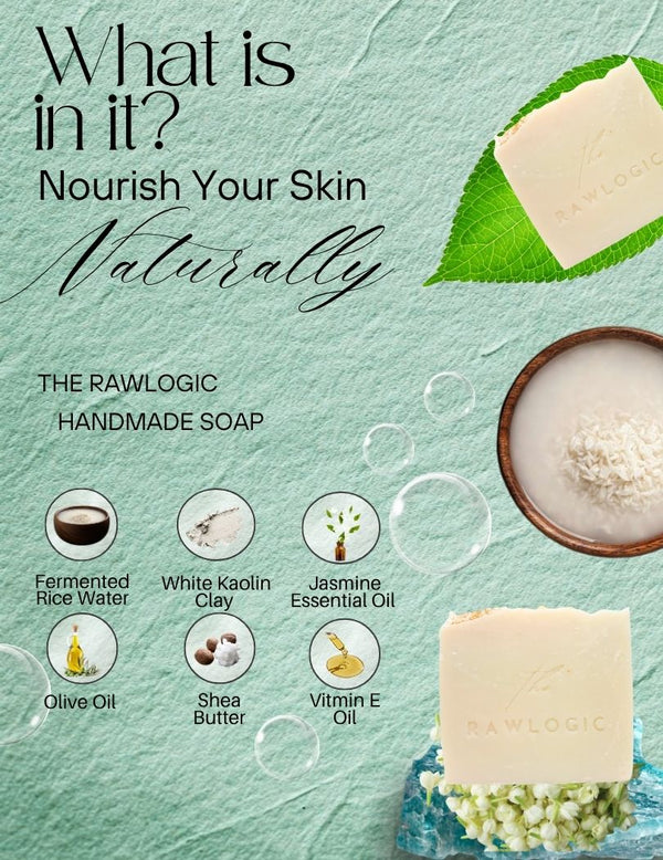 Ingredient highlights – Kaolin clay, rice water, jasmine EO, olive oil, shea butter