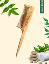 Rawlogic Neem Tail Comb made from pure neem wood for scalp health