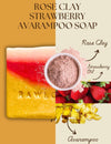 Rose Clay, Avarampoo, and Strawberry Ingredients with Soap