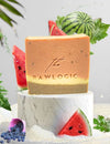 Watermelon Summer Splash Bar - Vibrant Pink Handmade Soap with Green Swirl