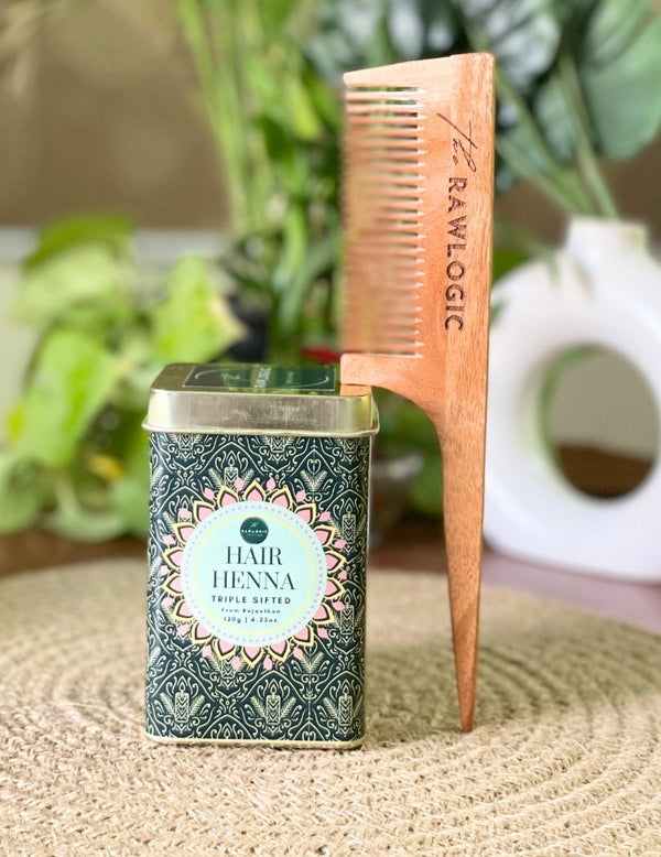 Hair Henna & Tail Neem Wood Comb Combo – The Raw Logic