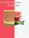 Hero ingredients like fresh watermelon juice, poppy seeds, pink clay