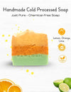 Scent profile – Zesty lemon, juicy orange, and crisp lime essential oils used in the citrus soap