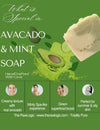 What’s special about this soap – Fresh avocado base, cold processed, super gentle for dry skin